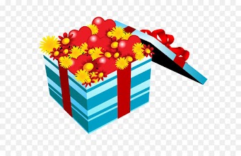 Red flowers hand-painted cartoon gift box 
