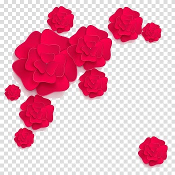 Red flowers illustration, Paper Flower Floral design, Flowers transparent background PNG clipart