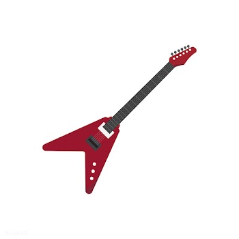Red flying v guitar graphic illustration | Free stock vector - 429492
