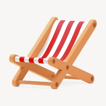 Red folding chair collage element, | Free PSD - rawpixel