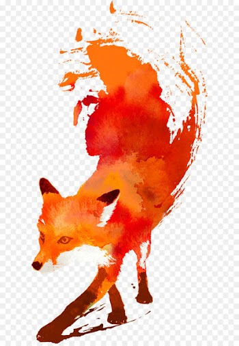 Red fox Art Watercolor painting - fox 