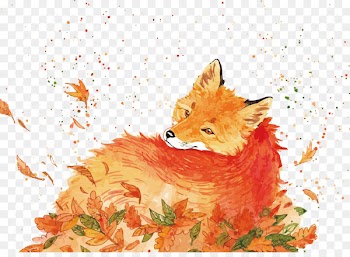 Red fox Watercolor painting Drawing - Vector Watercolor Fox 