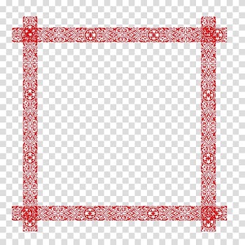 Red frame illustration, Chinese New Year New Years Day , New Year Lantern Chinese New Year festive red border transparent background PNG clipart