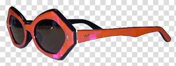 , red framed oversize sunglasses transparent background PNG clipart