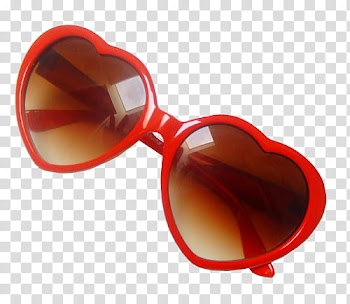 Red framed sunglasses transparent background PNG clipart