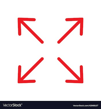 red full screen line art icon