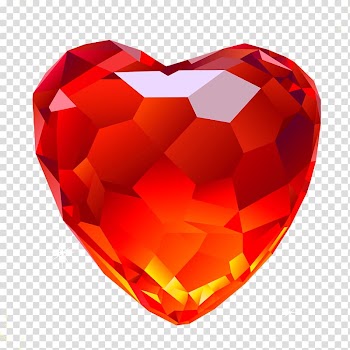 Red gemstone, Red diamonds Heart , Red heart-shaped diamonds transparent background PNG clipart