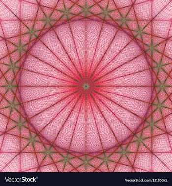 Red geometric kaleidoscope fractal background vector image
