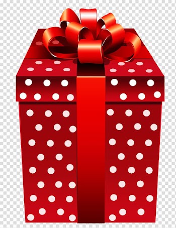Red gift box , Gift Box , Red Dotted Present transparent background PNG clipart