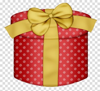 Red gift box , Gift wrapping Drawing , Red Round Gift Box with Yellow Bow transparent background PNG clipart