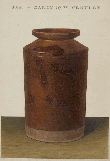 Red Glazed Preserve Jar (ca.1938) | Free Photo - rawpixel
