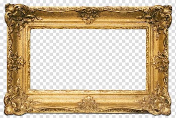 Red , gold carved wood frame transparent background PNG clipart