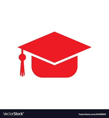 red graduation hat solid icon