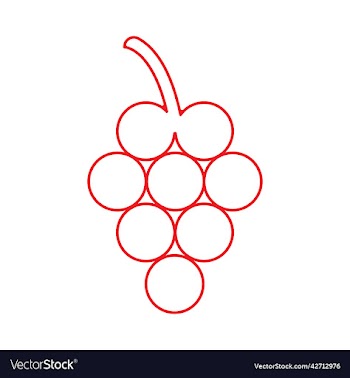 red grapes line art icon