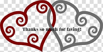 Red Gray Heart Thanks For Faving transparent background PNG clipart