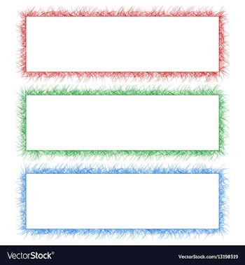 Red green and blue sketch banner frame set vector image