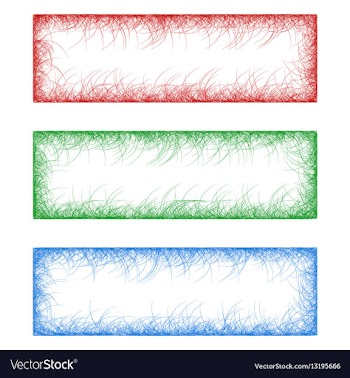 Red green and blue sketch banners vector image