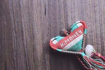 Red, Green, and White Knitted Decor