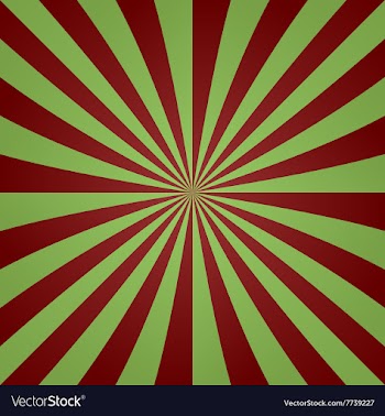 Red green vintage striped ray background vector image