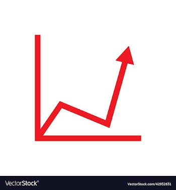 red growing graph icon