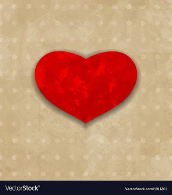  					Red grunge heart for Valentine Day vector image														