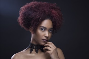 Red Haired Woman Wearing Black Lace Choker