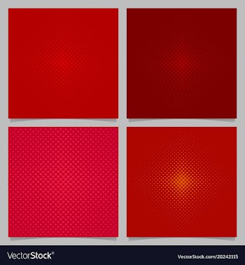 Red halftone heart pattern background set - love vector image