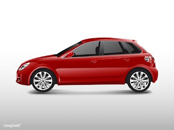 Red hatchback car isolated on white vector | Free stock vector - 540268