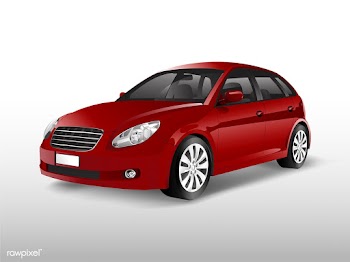 Red hatchback car isolated on white vector | Free stock vector - 540352