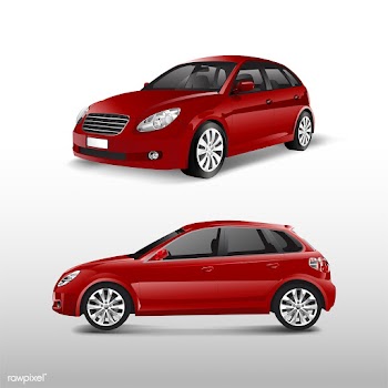 Red hatchback car isolated on white vector | Free stock vector - 540436