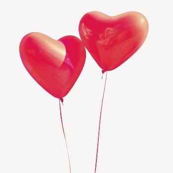 Red heart balloons collage element | Free PSD - rawpixel