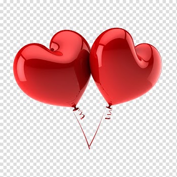 Red heart balloons illustration, Heart Balloon , Heart balloon transparent background PNG clipart