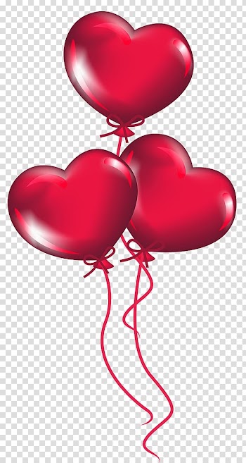 Red heart balloons illustration, Heart Valentine's Day , Heart Balloons transparent background PNG clipart