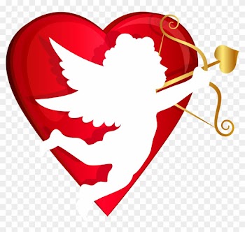 Red Heart Clipart With No Background - Valentines Day Cupid Png
