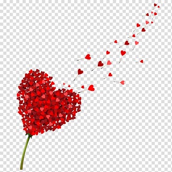 Red heart flower art, Desktop Love Hearts, heart transparent background PNG clipart