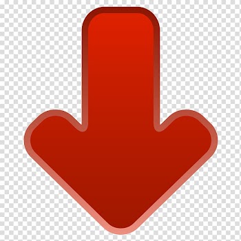 Red Heart Font, Down arrow material transparent background PNG clipart