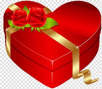 Red heart gift box, Heart Box Valentine\'s Day Gift , Red Heart Box with Red Roses transparent background PNG clipart