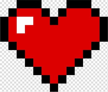 Red heart graphic, Heart Pixel art , pixel transparent background PNG clipart