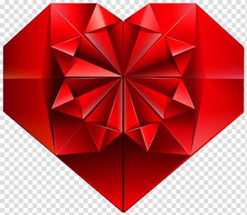 Red heart , Heart Crystal , Crystal Heart transparent background PNG clipart