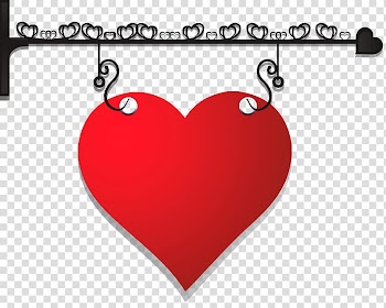 Red heart illustration, Heart Valentine's Day , Decorative Heart Hanger transparent background PNG clipart