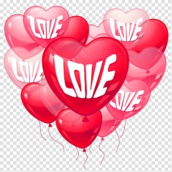 Red heart illustration, Valentine's Day Heart Love , Valentines Day Pink Love Heart Baloons transparent background PNG clipart