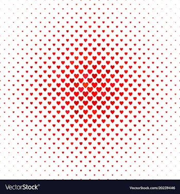 Red heart pattern background - love concept vector image