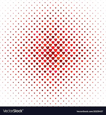 Red heart pattern background - love concept vector image