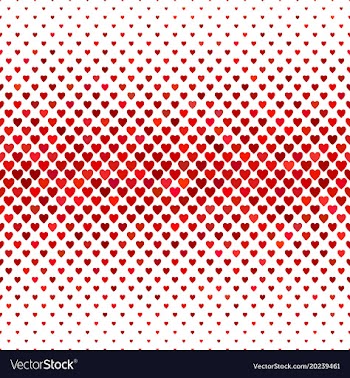 Red heart pattern background - love concept vector image
