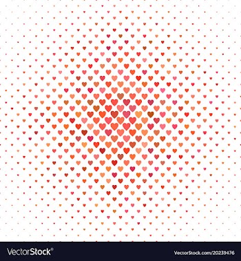 Red heart pattern background - love concept vector image