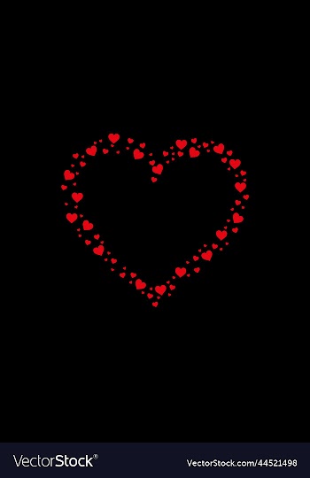 red heart pattern on black background