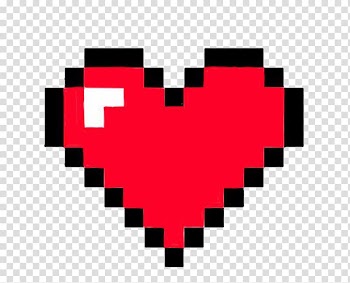 Red heart pixel art, Pixel art Heart 8-bit color, heart transparent background PNG clipart