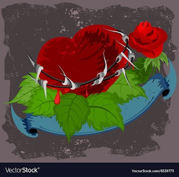 Red heart scene vector image