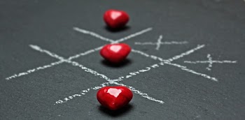 Red Heart Shaped Beads Tic Tac Toe Buttons