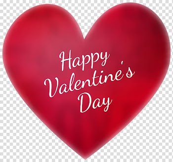 Red Heart with text overlay, Valentines Day Heart , Happy Valentine's Day Deco Heart transparent background PNG clipart